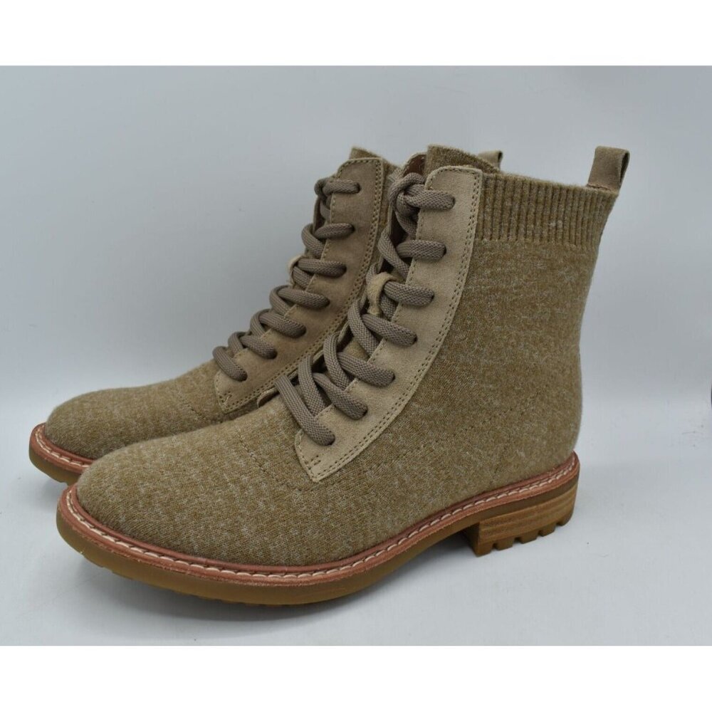 Sofft Womens Size 7 Landee Heathered Caramel Lace Up Knit Combat Boots Shoes